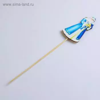Топпер деревянный, 6.530 см "Новогодний. Дед Мороз", УФ-печать