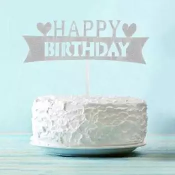 Топпер Happy Birthday, с сердцами, цвета МИКС