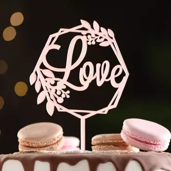 Топпер для торта Love, розовое золото