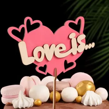 Топпер "Love is", в упаковке, красный, 157 см