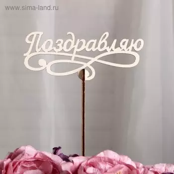 Топпер «Поздравляю», 12x4 см