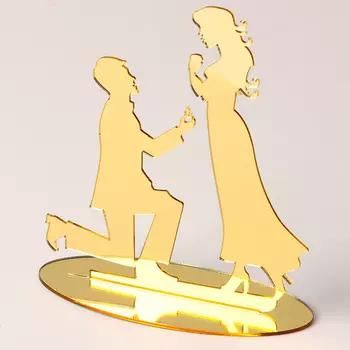 Топпер для торта «Предложение», золотой