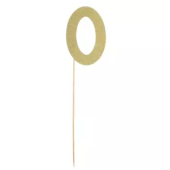 Топпер в торт «0», цвет золото