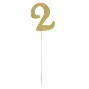 Топпер в торт «2», цвет золото