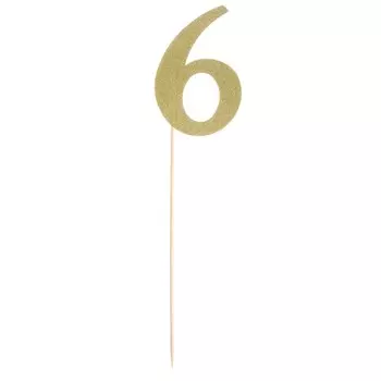 Топпер в торт «6», цвет золото