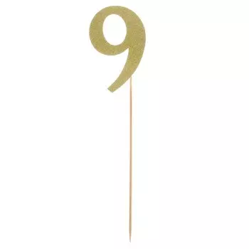 Топпер в торт «9», цвет золото