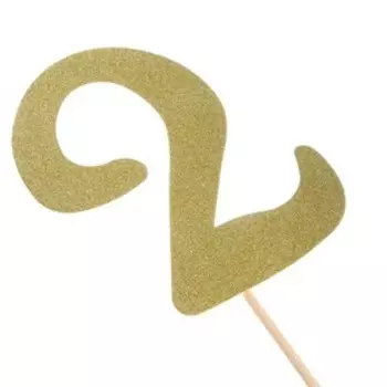 Топпер в торт «Цифра 2», цвет золото