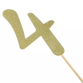 Топпер в торт «Цифра 4», цвет золото