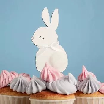 Топпер "Зайка", 11х6 см, белый