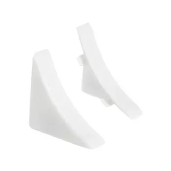 Торцевая пара к плинтусу для столешницы "Идеал" цвет Белый