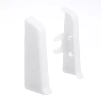 Торцевые заглушки для плинтуса «Деконика», пара, 55 мм, цвет 001 белый