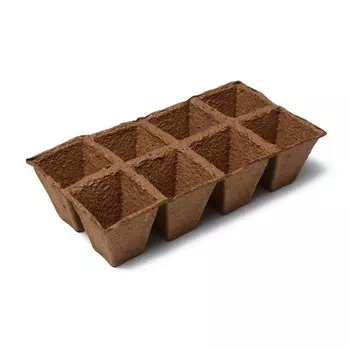 Кассета для рассады, 30158 см, 8 ячеек по 150 мл, 66 см, торф, набор 3 шт.