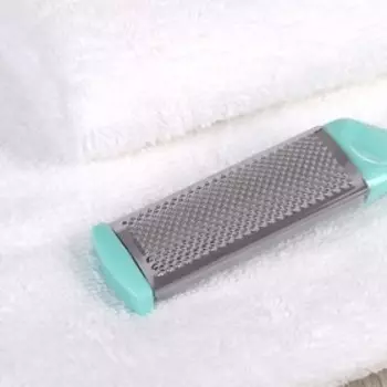 Тёрка для ног, 2 в 1, металлическая/наждачная, 18,5 см , цвет МИКС