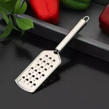 Тёрка для сыра с ручкой Доляна «Металлик», 236 см, крупная, серебристая