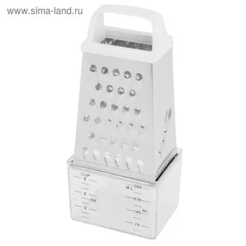 Тёрка с контейнером Regent inox Presto, четырёхгранная, высота 15 см