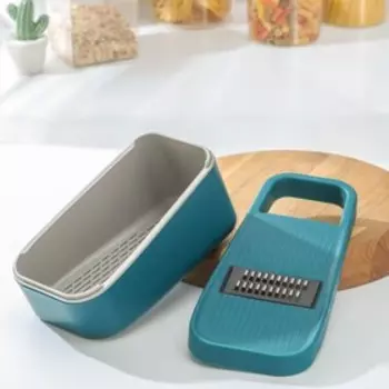 Тёрка с контейнером Waldo, цвет синий