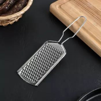 Тёрка для сыра мелкая Доляна «Помощник», 215.5 см, с ручкой, серебристая