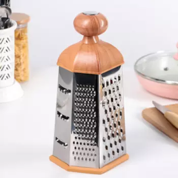 Тёрка шестигранная Доляна «Деревенька», 121023 см, цвет коричневый