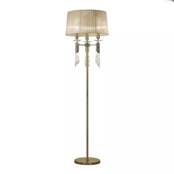 Торшер Mantra Tiffany, E27, G9, 6х20, 5Вт, 1750 мм, цвет античная латунь