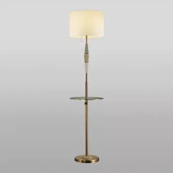 Торшер напольный Odeon Light. Latte, 60Вт, E27, 1650х380 мм, цвет коричневый, кремовый
