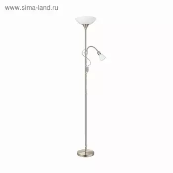 Торшер UP 1x60Вт+1x40Вт E27+E14 никель 27,5x27,5x176,5см