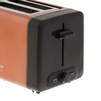 Тостер Bosch TAT4P429, 970 Вт, 6 режимов прожарки, 2 тоста, коричнево-чёрный