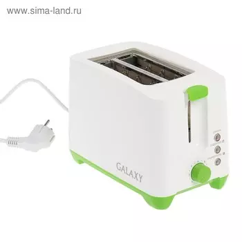 Тостер Galaxy GL 2907, 800 Вт, 7 режимов прожарки, 2 тоста, зелёный
