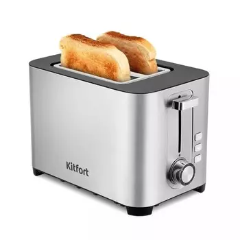 Тостер Kitfort КТ-6099, 850 Вт, 7 режимов прожарки, 2 тоста, металлик