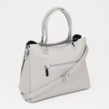 Тоут, отдел на молнии, наружный карман, цвет молочный