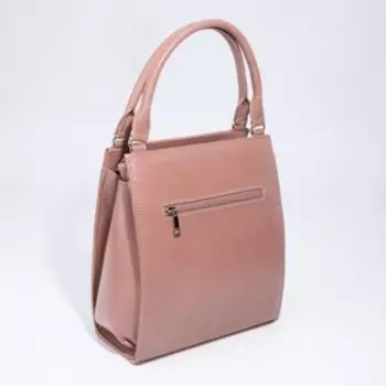 Тоут, отдел на молнии, наружный карман, длинный ремень, цвет розовый