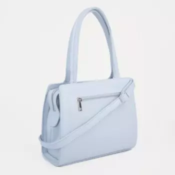 Тоут, отдел на молнии, наружный карман, регулируемый ремень, цвет голубой