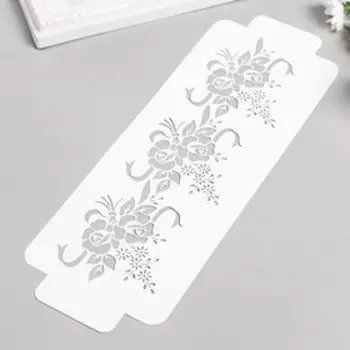 Трафарет бордюрный "Букетики" пластик, 11х32 см