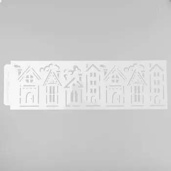 Трафарет бордюрный пластик "Домики" 40х12 см