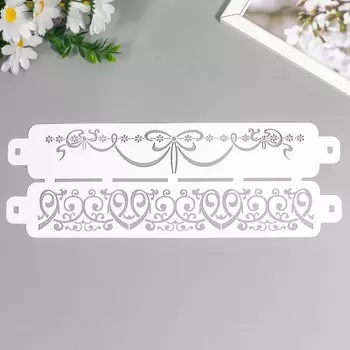 Трафарет бордюрный "Узор бусы" пластик, 11х32 см