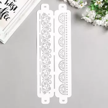 Трафарет бордюрный "Узор цветочный" пластик, 11х32 см