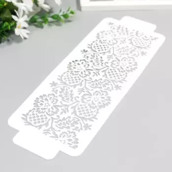 Трафарет бордюрный "Узор цветы" пластик, 11х32 см