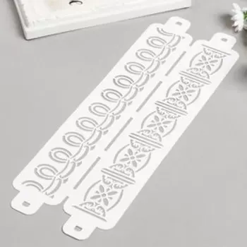 Трафарет бордюрный "Узор капли" пластик, 11х32 см