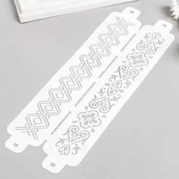 Трафарет бордюрный "Узор ромбы" пластик, 11х32 см