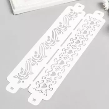 Трафарет бордюрный "Узор волны" пластик, 11х32 см