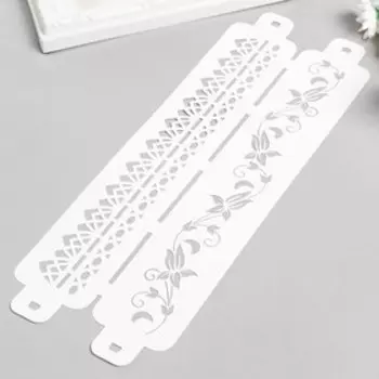 Трафарет бордюрный "Узор завиток" пластик, 11х32 см