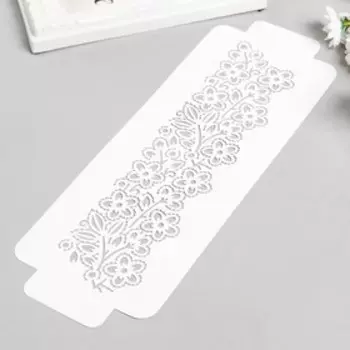 Трафарет бордюрный "Ветка с цветами" пластик, 11х32 см