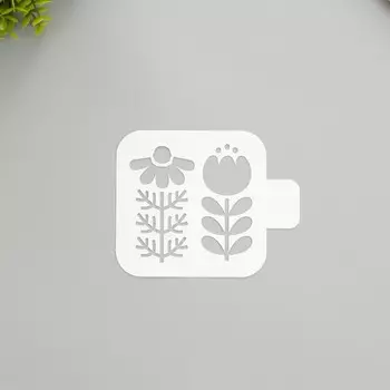 Трафарет "Цветочки" 9х9 см