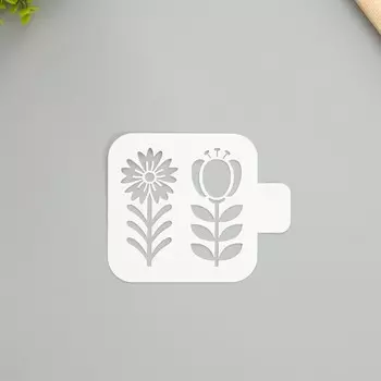 Трафарет "Цветочки" 9х9 см