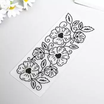 Трафарет для эмбосирования пластик "Цветущий вьюнок" 6х15 см