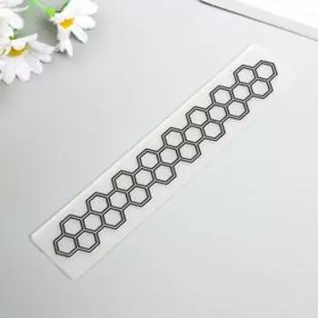 Трафарет для эмбосирования пластик "Медовые соты" 3х15 см