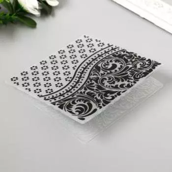 Трафарет для эмбосирования пластик "Растительные узоры" 15х15 см