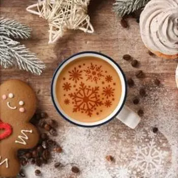 Трафарет для кофе «Снежинки» 9.5 × 8.5 см