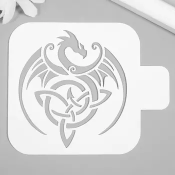 Трафарет для творчества «Дракон трилистник», для тату, пластик, 99 см