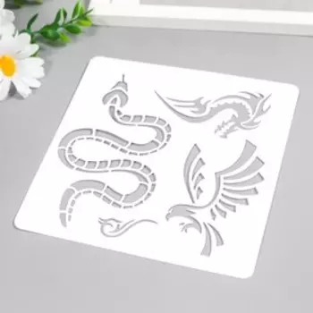 Трафарет для татуировки "Тотемные животные" 15х15 см