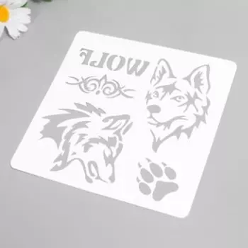Трафарет для татуировки "Волк" 15х15 см